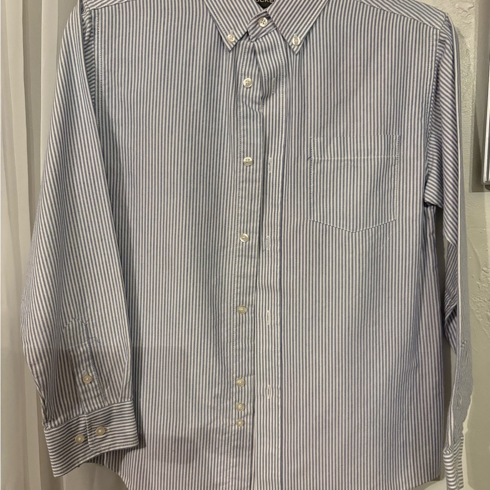 Kids Dockers blue and white striped long-sleeve button-down shirt